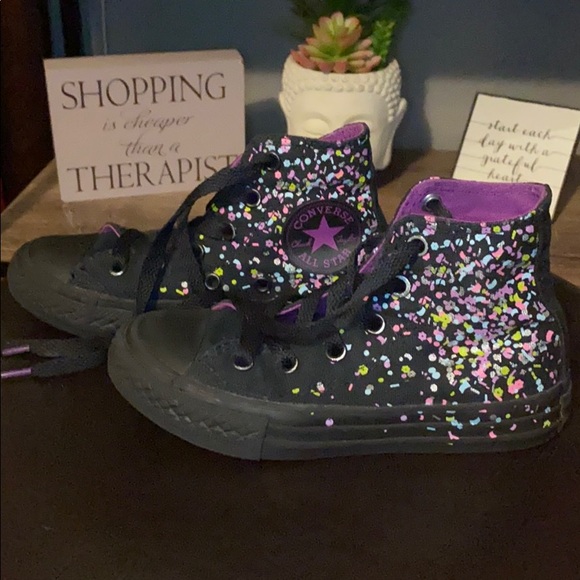 girls confetti converse